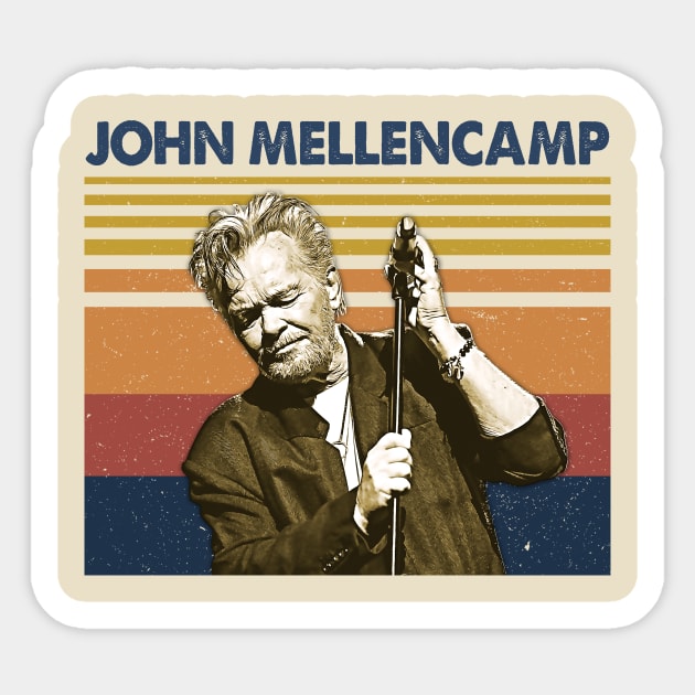 John Country Mellencamp Vintage Retro Sticker by FrancisMcdanielArt